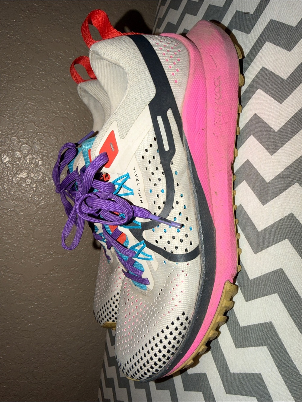 Nike Women’s Trail Running Shoes - White with Pink, Purple & Blue Accents